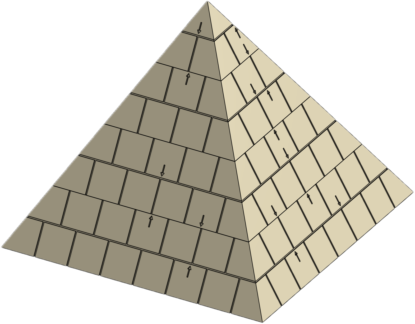 The assembled Great Pyramids puzzle.